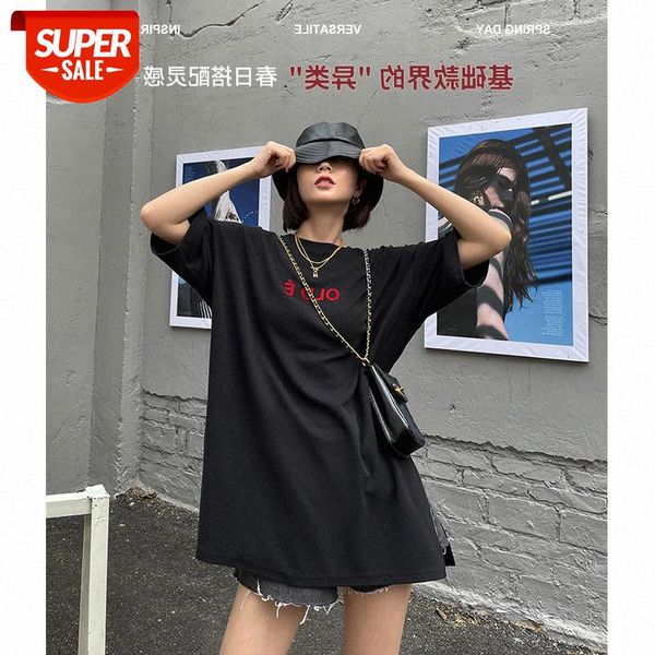 

[day matching inspiration] short-sleeved bottoming shirt women's black t-shirt trend #p17u, White