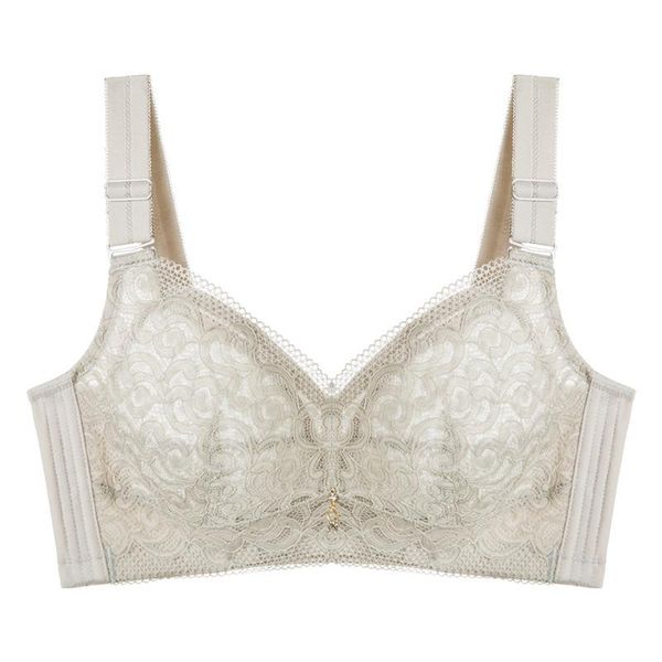 

bras full-cup breastless thin no sponge bra lace plus size adjustable gather comfortable underwear fp063, Red;black