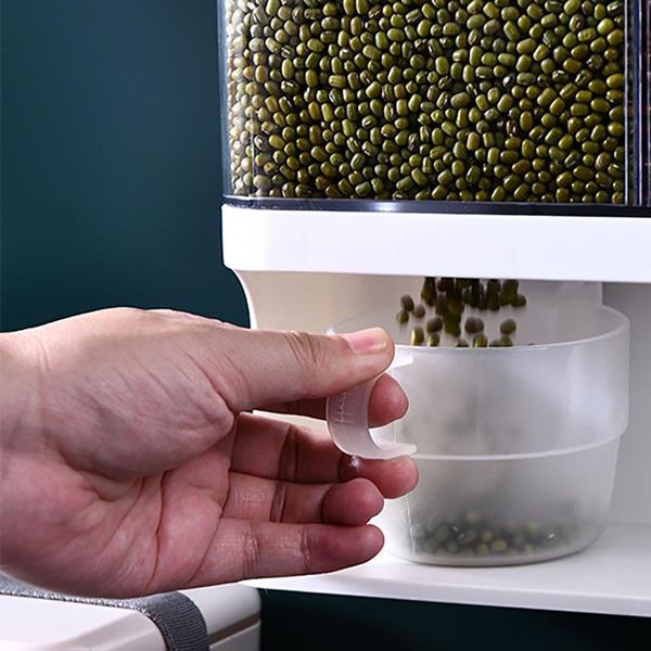 

dry container cereal dispenser wall mounted storage organizer for kitchen grain case bottle tank clear boxes sealed bottles & jars