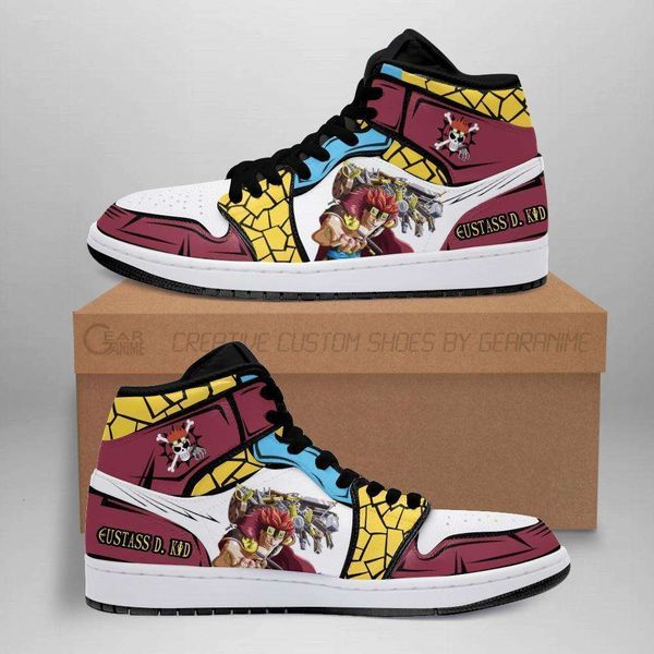 

customization eustass d. kid sneakers boots one piece anime leather 3v36