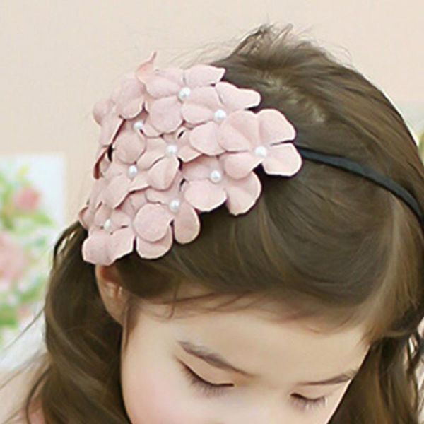 

1pcs children's pearl flower piece headband girl hair accessory hairpin baby headwear princess cute headdress accessories, Slivery;white