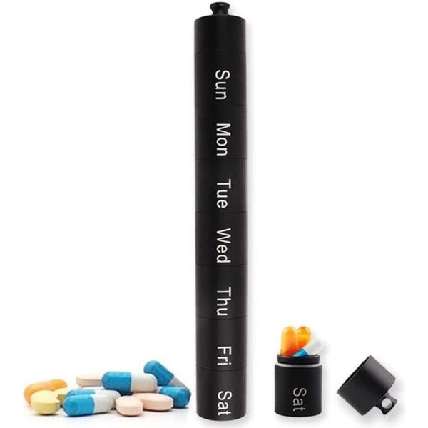 

storage bottles & jars aluminum alloy sealed waterproof box 7 slots compartment container diameter 20mm and length 185mm
