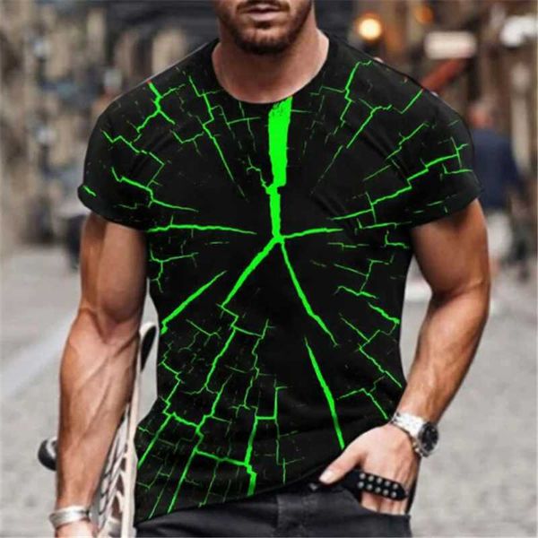 

men's t-shirts t-shirt summer casual short-sleeved shirt -selling clothing streetwear crack print pattern top, White;black