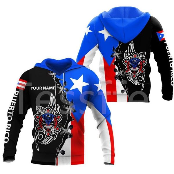 

men's hoodies & sweatshirts country flag puerto rico tattoo emblem 3dprint men/women harajuku pullover casual funny drop a-1, Black
