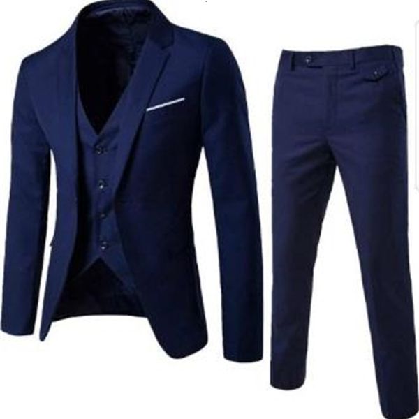 

men's suits & blazers dress dark blue homme of the men wedding suit groom prom dress tuxedo fine men's blazer three garments jacke, White;black