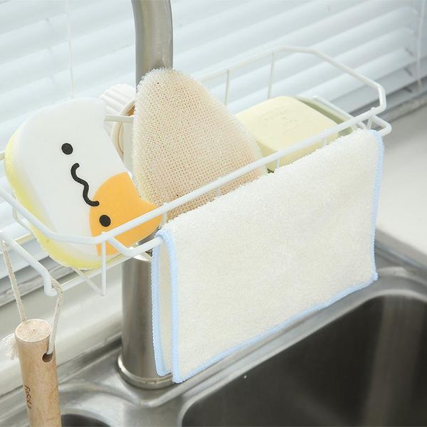

kitchen faucets faucet rack sponge drain sink clip-on rotatable storage