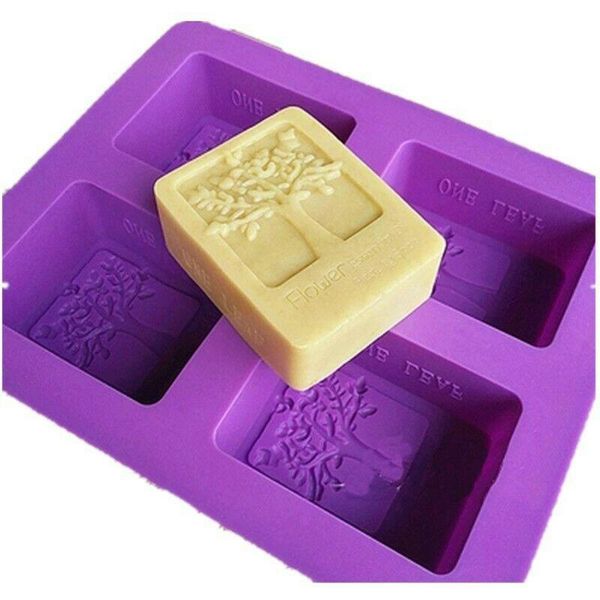 

craft tools 4 hold rectangle tree soap mold cake silicone resin mould chocolate