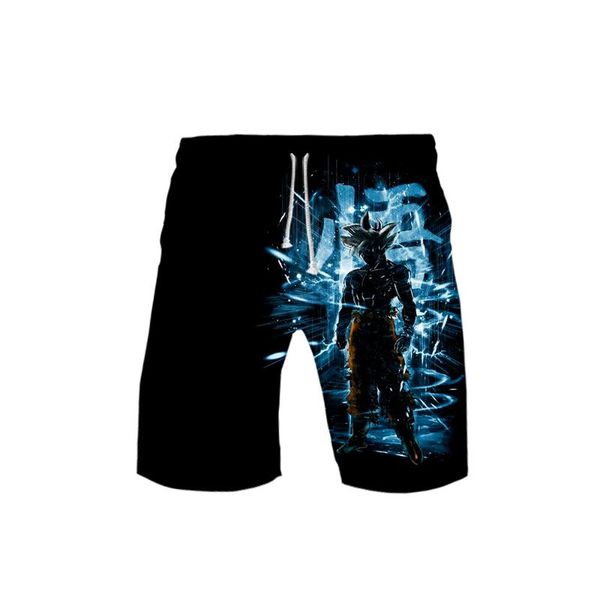 

anime son goku 3d board shorts trunks summer quick dry beach swiming men hip hop short pants clothes men's, White;black