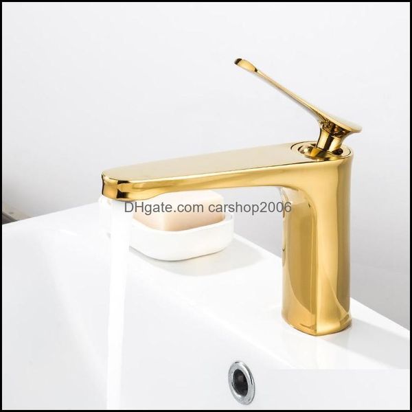 Rubinetti per lavabo da bagno Rubinetti, docce come rubinetto da giardino per la casa Rubinetto per lavabo in ottone massiccio Rubinetto per acqua fredda e fredda Miscelatore monocomando per montaggio su piattaforma spazzolato