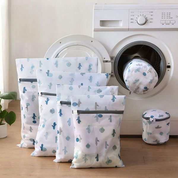 

5pcs/set japanese style thick embroidered laundry bag washing net for bra underwear wash machine mesh not deformed bags