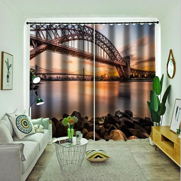 

curtain & drapes luxury curtains 3d blackout for the living room modern flyover printing bedroom