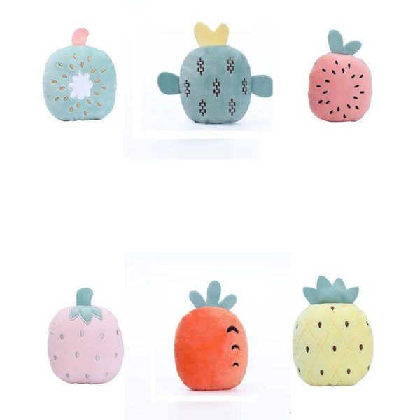 

cat toys cute sounding puppy dog chew fruit vegetable cactus carrot kiwi squeak plush pineapple dolls animals pets supplies