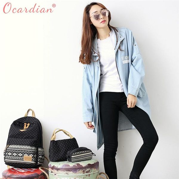 

backpack ocardian 2021 fresh style women 3pcs lapshoulder bag school rucksack bookbag set large capacity drop #0717