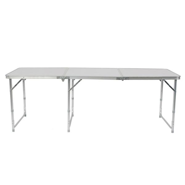 

camp furniture aluminum alloy folding table adjustable collapsible white for camping outdoor picnic 180 x 60 70cm