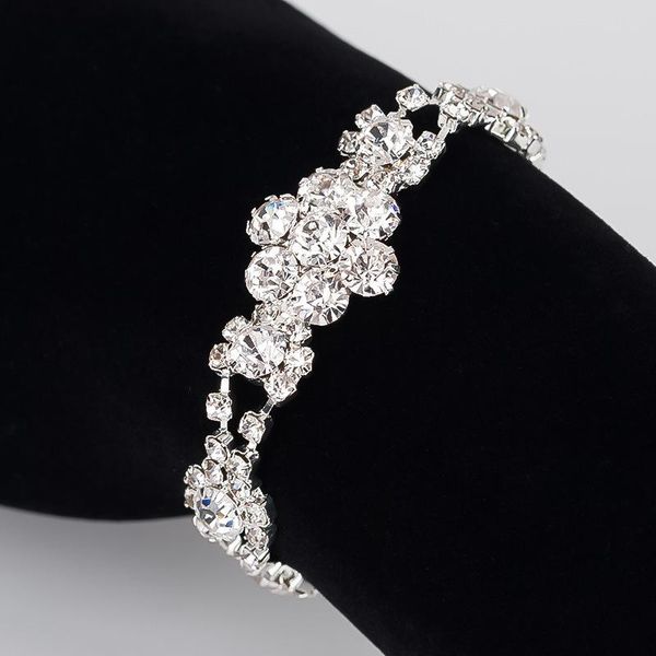 

bride accessories wedding diamond bracelet simple and easy fashion jewelry charm bracelets, Golden;silver