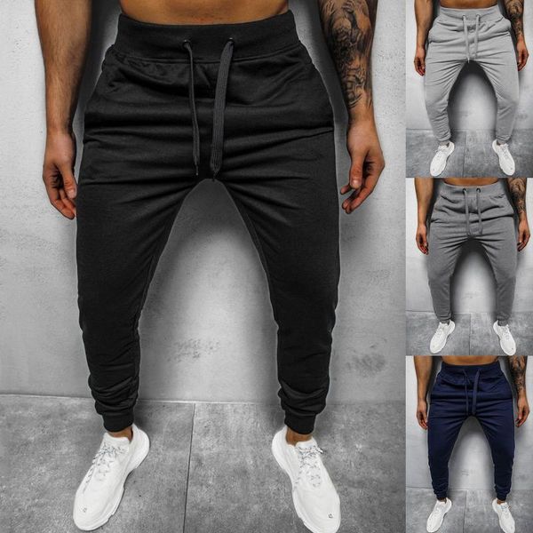 

men's pants fashion men's drawstring sweatpants mid-waist casual oversize for men with pockets trousers joggers solid color, Black