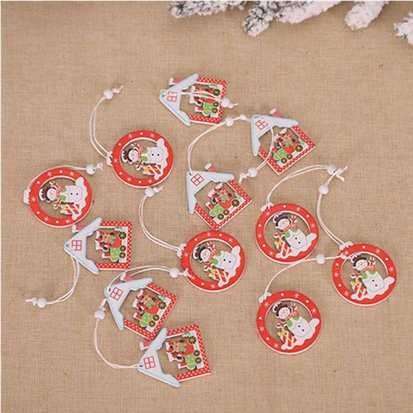 

christmas decorations 12pcs snowflakes wooden pendants for home xmas tree ornaments hanging decor navidad 2021