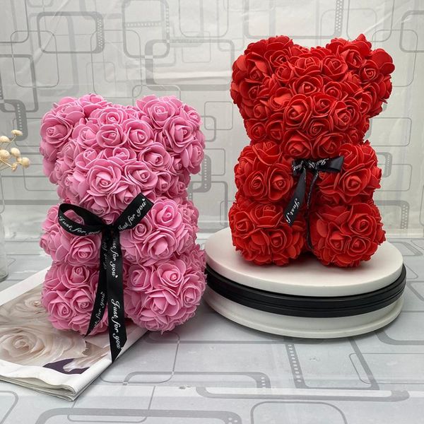 

decorative flowers & wreaths 2021 25/40cm with heart big red teddi bear rose flower artificial decoration christmas gifts for women valentin