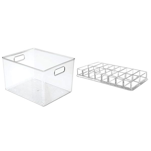 

storage boxes & bins 29x20x15cm acrylic transparent refrigerator box with 16 grid eyeshadow powder blush lipstick