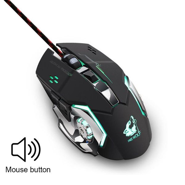 

mechanical mouse wrangler wired glowing gaming daily office fashion for wolf v5 mice