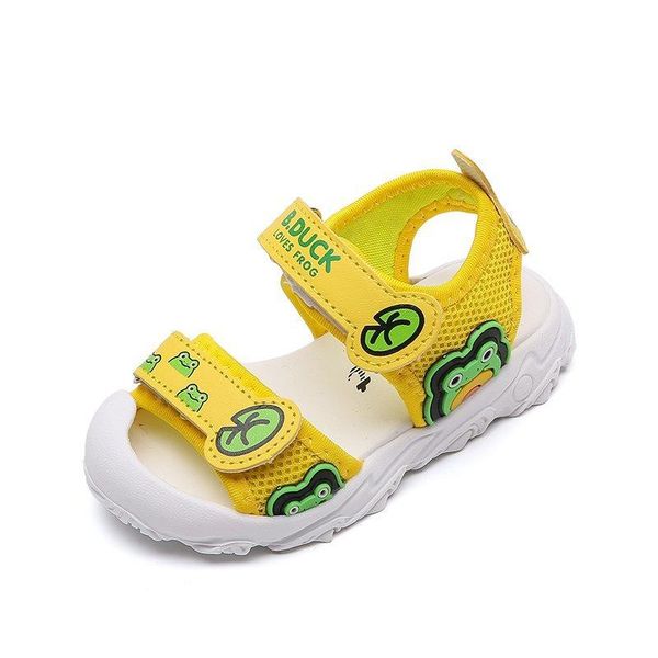 

sandals children for boys girls toddlers kids beach shoes breathable soft anti-kick cartoon frogs anti-slippery fashion summer, Black;red