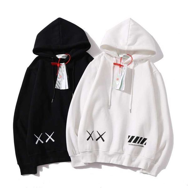 

autumn winter new sweater ow fashion br men and women lovers leisure comfortable cartoon printed hoodie coat, Black