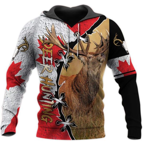 

men's hoodies & sweatshirts deer hunting 3d all over printing clothing fashion casual sweatshirt for man and women, Black