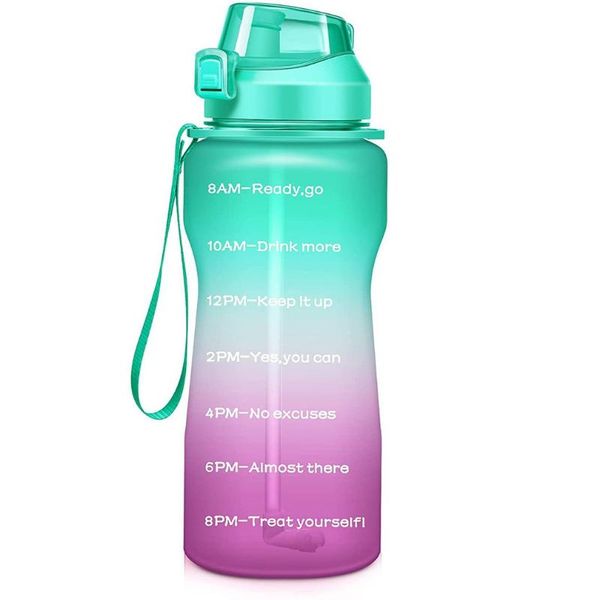 

water bottles & cages 2021 2l 3.8l tritan gallon bottle flip-flop motivational with time marker bpa large capacity leakproof no straw