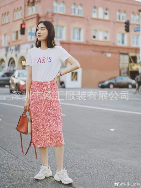 

skirts [elfstyle] - red little daisy floral print wrap midi skirt side buttoned high waist fashion viscose woman, Black
