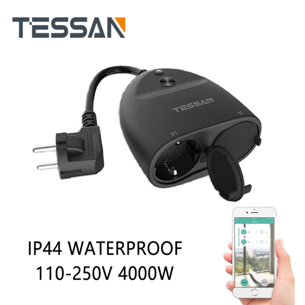 

smart power plugs tessan eu strip electrical plug socket with 2 ac outlets on/off switch,110-250v ourdoor charger adapter for phone
