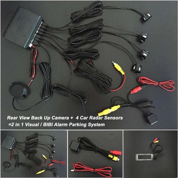 

car rear view cameras& parking sensors hd ccd backup camera + 4 reverse assistance radar monitor system for xv 2013~2021