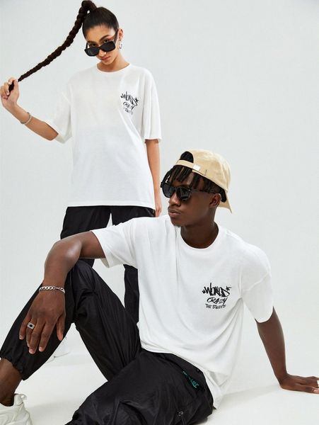 

men letter graphic drop shoulder t-shirt s3wa#, White;black