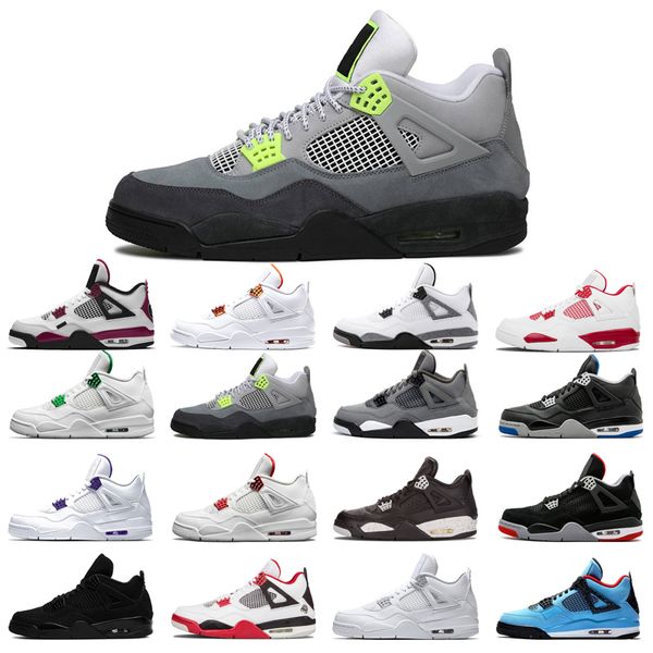

new basketball shoes 4s man woman black cat court purple university red neon bred alternate motorsport orange metallic white cement money si