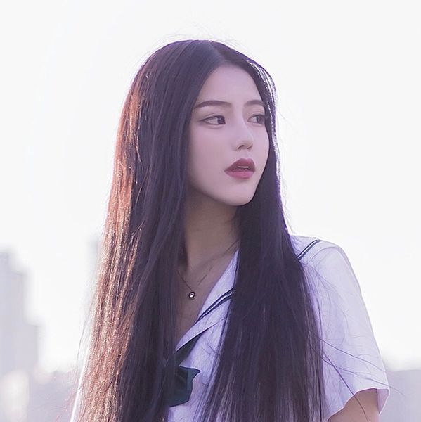 

japanese and korean wig female long straight hair center-parted bangs synthetic wigs temperament natural black
