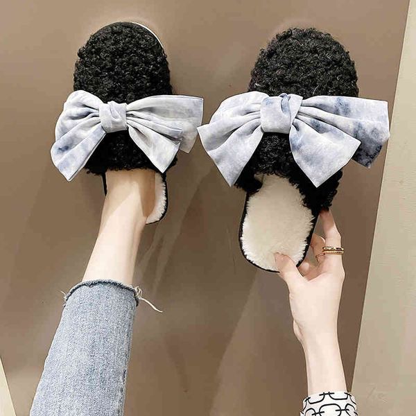 

slippers low female skin shoes, butterfly lace velvet slippers, for women, finger cover, teddy , flat, soft, cotton, basic rubb slide rghn, Black