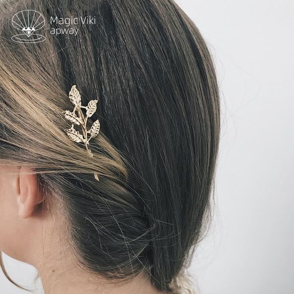 

hair clips & barrettes magicviki bangs word clip hairpin headdress korean female net red jewelry trim edge, Golden;silver