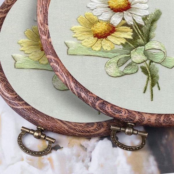 

pcs round embroidery hoops display frame circle cross stitch hoop ring for art craft sewing 6.7 inch notions & tools, Black