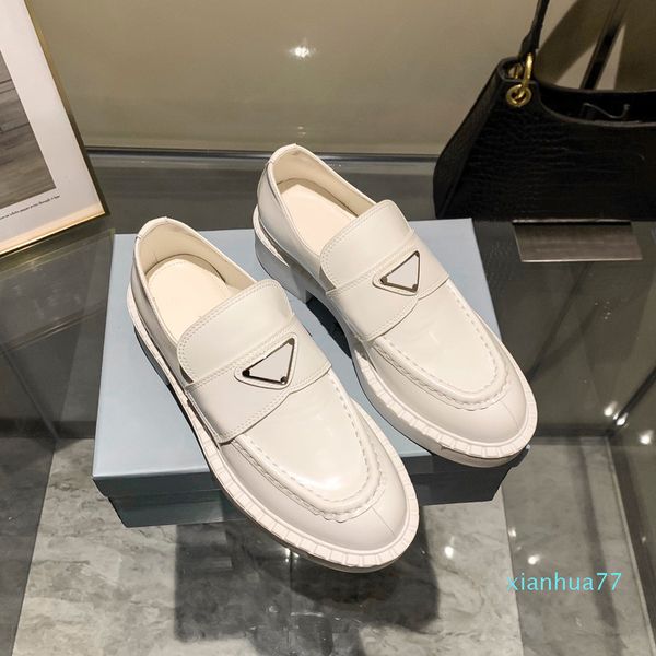 

2021classic platform casual shoes genuine leather thick soles flat luxury designer fashion women low-100% metal buckle gg152, Black
