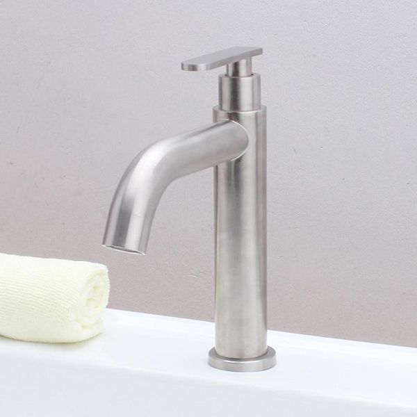 

bathroom sink faucets 304 stainless steel single cold outlet faucet for wash basin