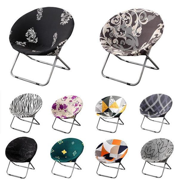 

chair covers round saucer cover elasticity fashion printing leisure living style moon shape folding camp