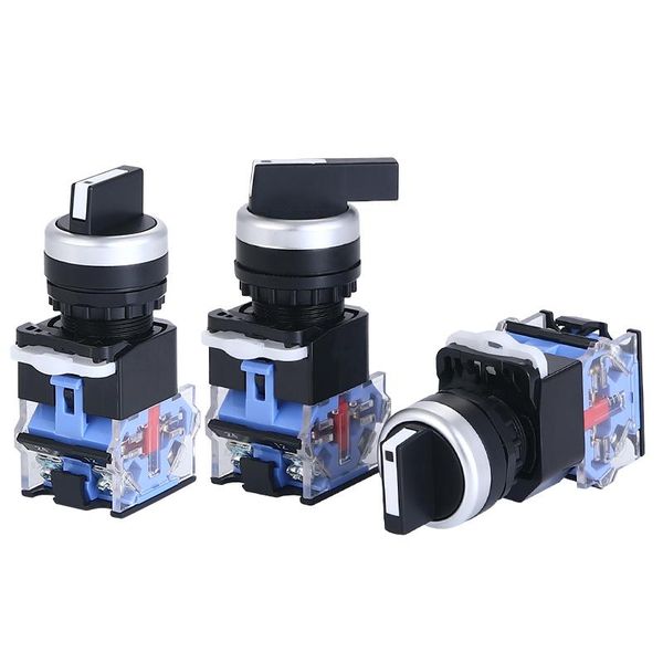 

smart home control 1pcs rotary switch 22mm la38-11x2 knob 2/3 position selector long/short handle screw terminal lock/latching momentary/res