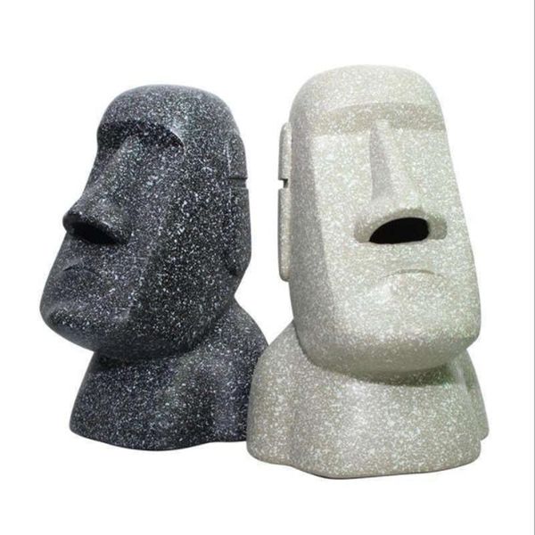 

tissue boxes & napkins resin design easter island ahu akivi moai monolith box