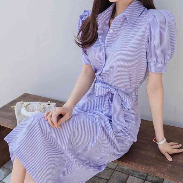 

work dresses summer korean style temperament slim striped shirt lace dress wmid, White;black