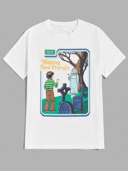

romwe x stevenrhodes guys figure slogan graphic tee k16w#, White;black