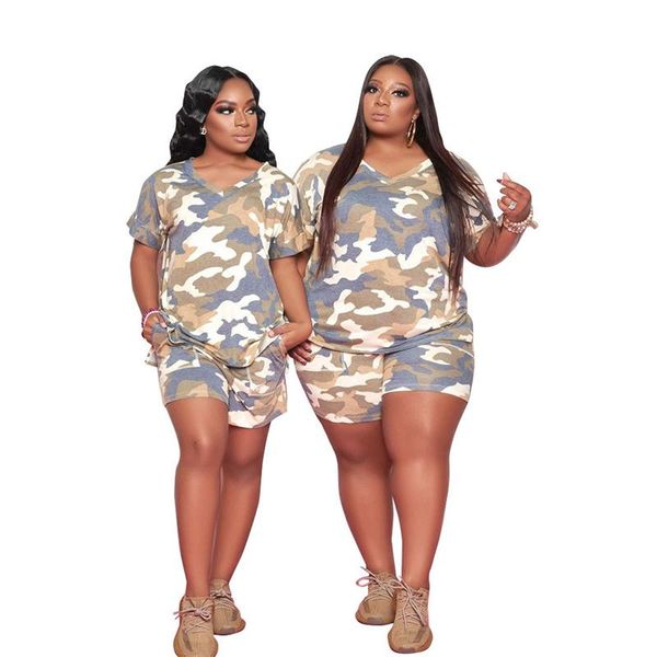 

women's tracksuits camouflage print women set two 2 piece tracksuit outfit summer ladies outfits, Gray