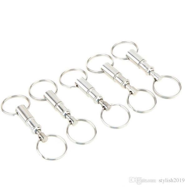 

premium quick release pull-apart key removable handy keyring detachable keychain accessory with two split rings to243, Silver