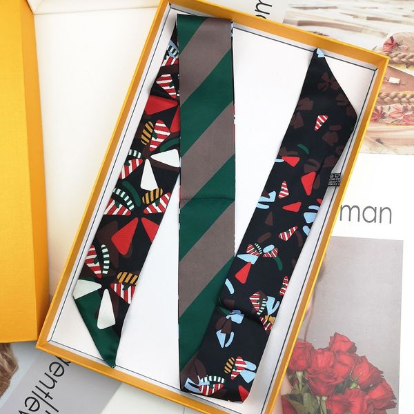 

2021 luxury brand headscarf designer scarf designed for women to go with the small scarves, fashion accessories size 6*100cm, Blue;gray