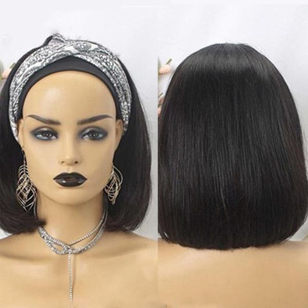 

hair bulks luvin short bob headband human brazilian straight for black women