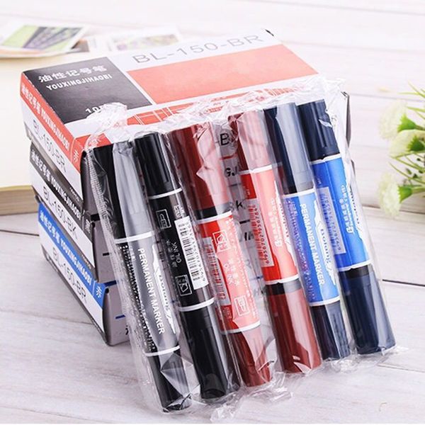 

double large headed marker black quick drying oily children's art line drawing pen mark large head