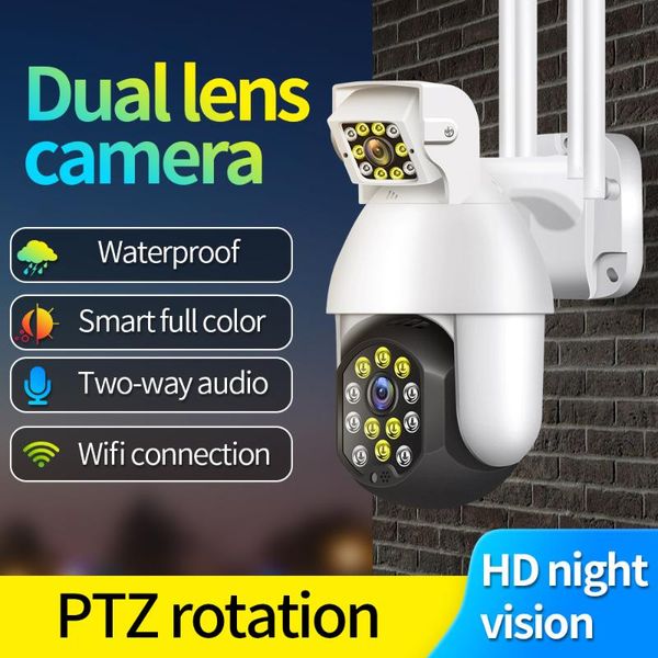 

cameras 1080p dual lens security wifi ip cctv camera wireless outdoor waterproof home ptz ir cam motion detection